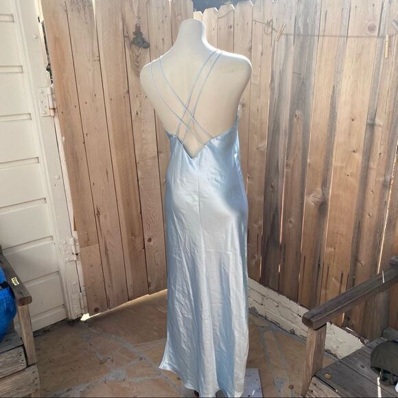 Vintage Juliana Bernardoni soft blue long slip dress size medium - Picture 9 of 11
